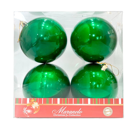 Bola Navideña 4 pza / Lisa Perladas Verde / 10 cm / Maranelo Christmas - Maranelo Christmas - Titan.com.pa - 7453125145614