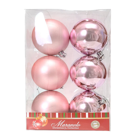 Bola Navideña 6 pza / Decorativa / Rosa / 7 cm / Maranelo Christmas - Maranelo Christmas - Titan.com.pa - 7453132412457