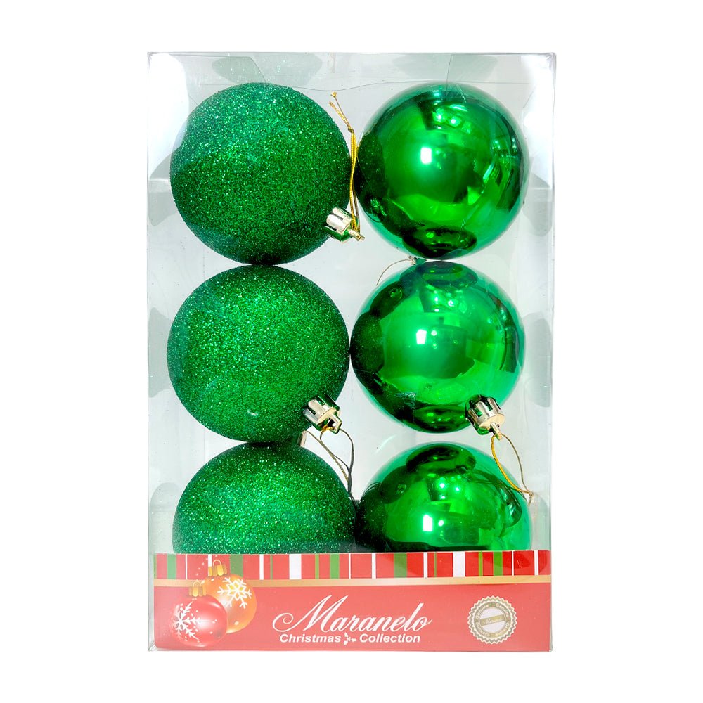 Bola Navideña 6 pza / Decorativa / Verde / 7 cm / Maranelo Christmas - Maranelo Christmas - Titan.com.pa - 7453132412341