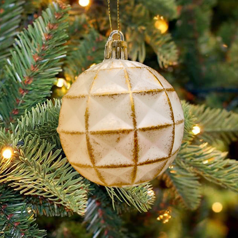 Bolas Navideñas Christmas Elegance 6Cm / 3 Piezas / Blanco - Dorado - Christmas Elegance - Titan.com.pa - 2100000049745