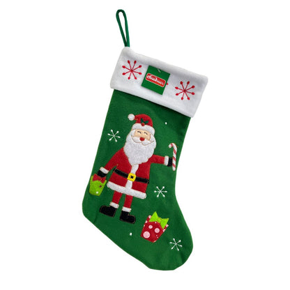 Bota Navideña 50 Cm Santa Verde/Blanco - CHRISTMAS ELEGANCE - Titan.com.pa - 2100000759972