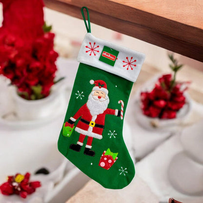 Bota Navideña 50 Cm Santa Verde/Blanco - CHRISTMAS ELEGANCE - Titan.com.pa - 2100000759972