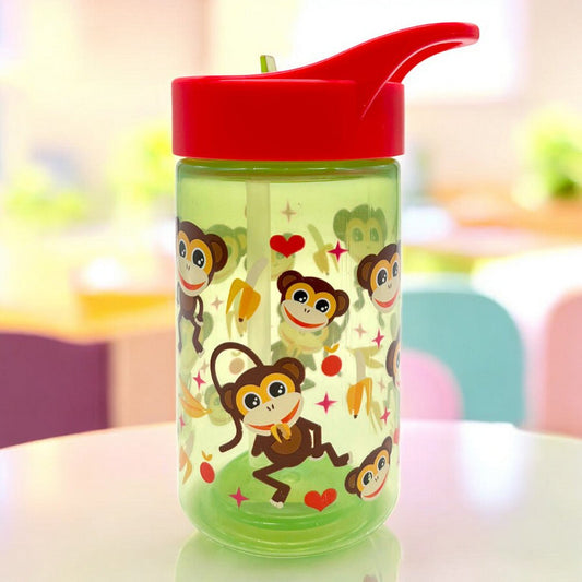 Botella Plástica 430 CC Infantil Monkey - Herevin - Titan.com.pa - 8699038068452