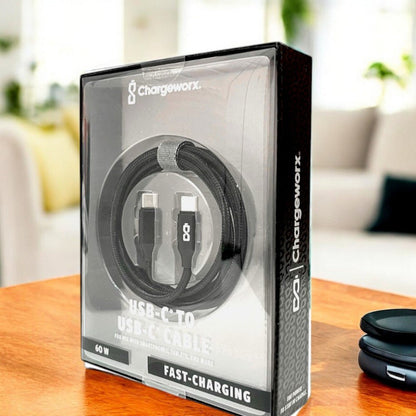 Cable Cargador Chargeworx de Nylon Tuff / 10Ft / 20W / Negro - Chargeworx - Titan.com.pa - 643620039717