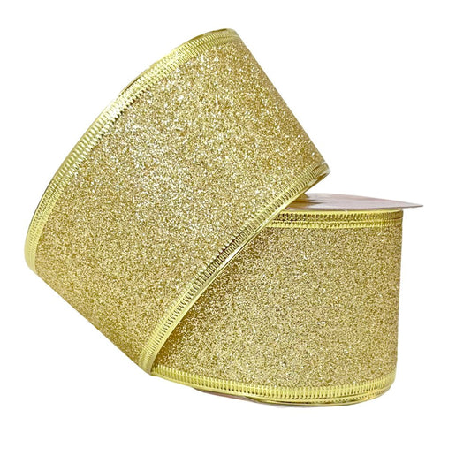 Cinta Navideña Dorado y Blanco / 8 cm x 10 yd / Miró Christmas - Miro Christmas - Titan.com.pa - 7450206112022