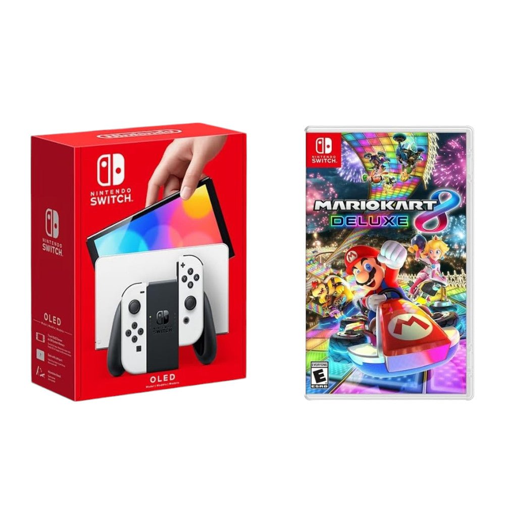 Consola Nintendo Switch OLED Blanca + Juego Mario Kart 8 Deluxe - Nintendo - Titan.com.pa - 045496885045