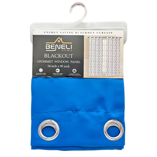 Cortina Blackout Azul con Aros / Beneli Home / 54"x90" - Beneli Home - Titan.com.pa - 7453129426351