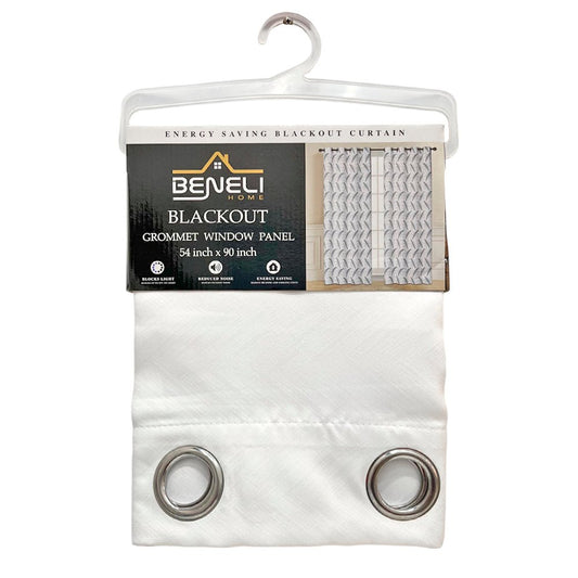 Cortina Blackout Blanca con Aros / Beneli Home / 54"x90" - Beneli Home - Titan.com.pa - 7453129426382