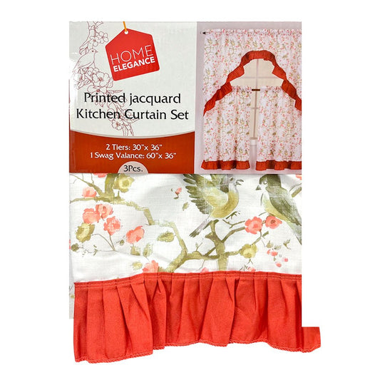 Cortina para Cocina Bird Estampada / 3 Piezas / Home Elegance - Home Elegance - Titan.com.pa - 2100001278755