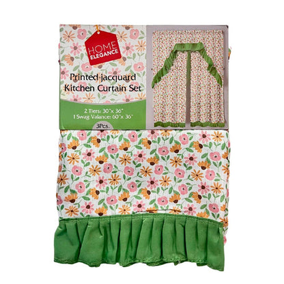 Cortina para Cocina Flower Estampada / 3 Piezas / Home Elegance - Home Elegance - Titan.com.pa - 2100001530723