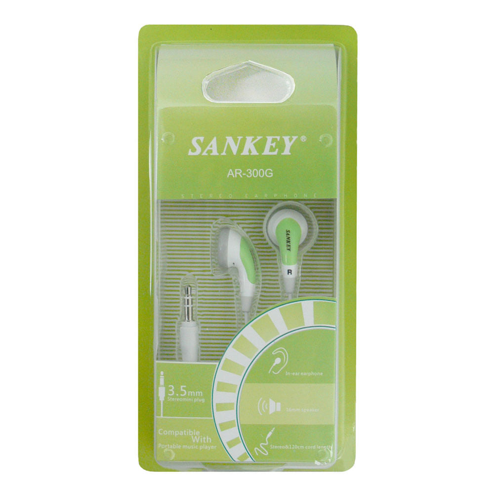 Audifonos Sankey Stereo 3.5 mm Verde