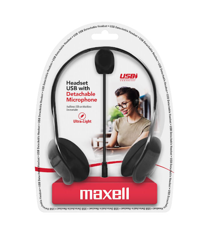 Audifonos Maxell Con Micrófono Negro