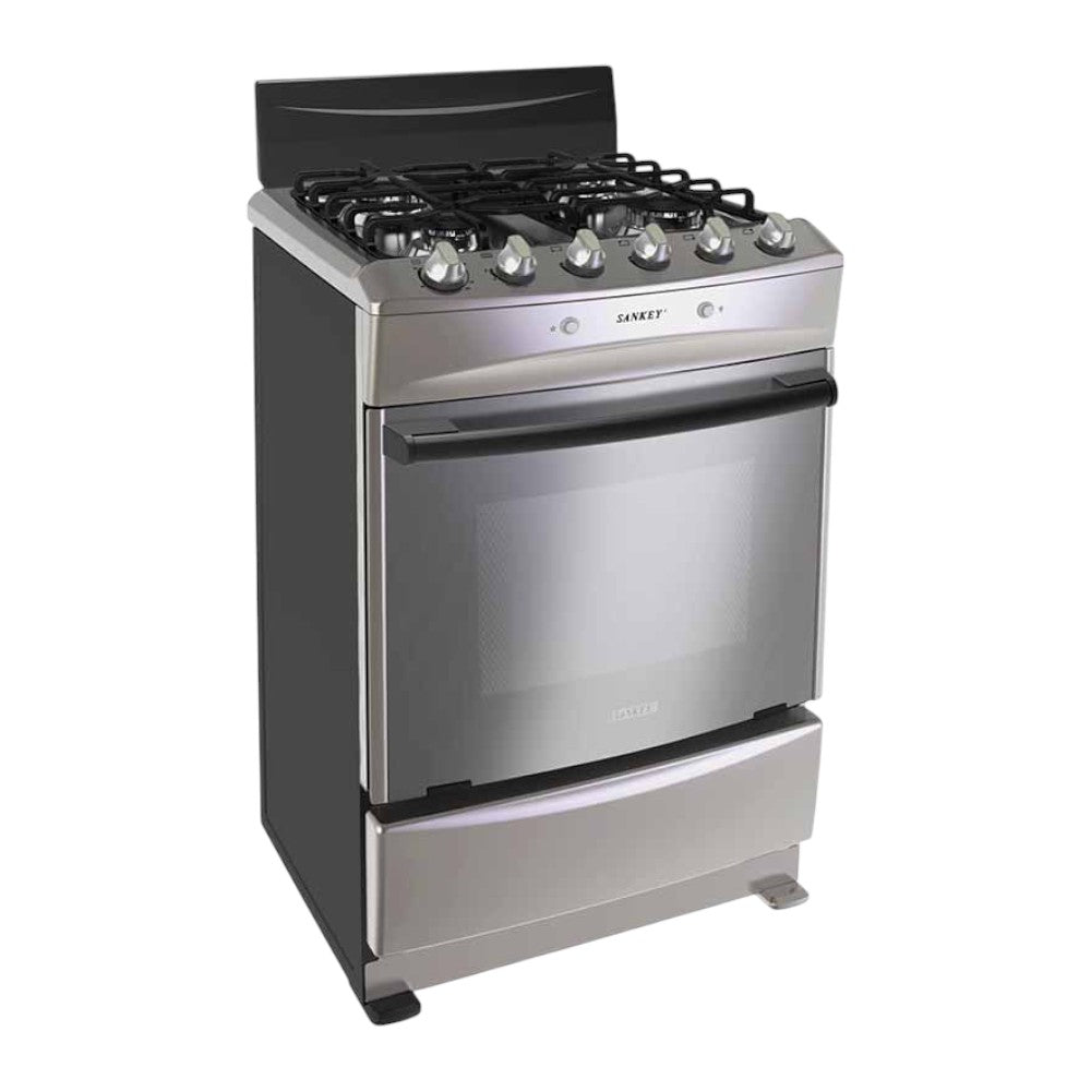 Estufa a Gas Sankey de 24"  / 4 Quemadores / Negra