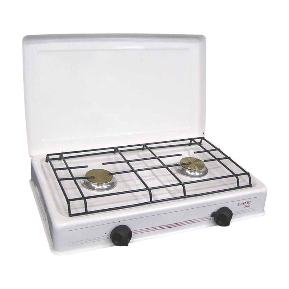 Estufa a Gas Sankey de Mesa / 2 Quemadores / Blanca