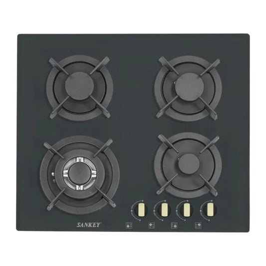 Estufa Empotrable Sankey de 24" / Vidrio Templado / 4 Quemadores
