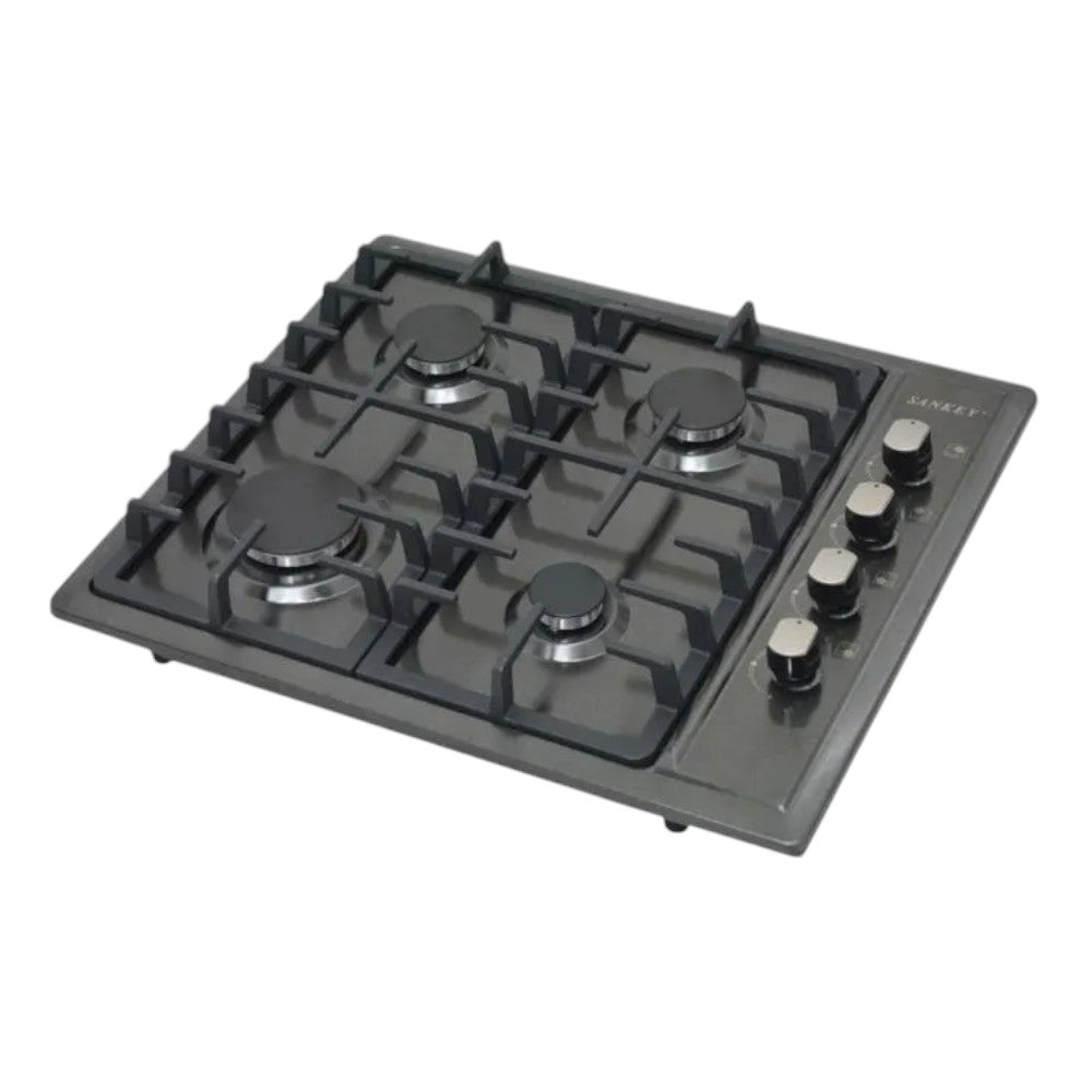 Estufa Sankey de 4 Quemadores / Acero Inoxidable-Negro