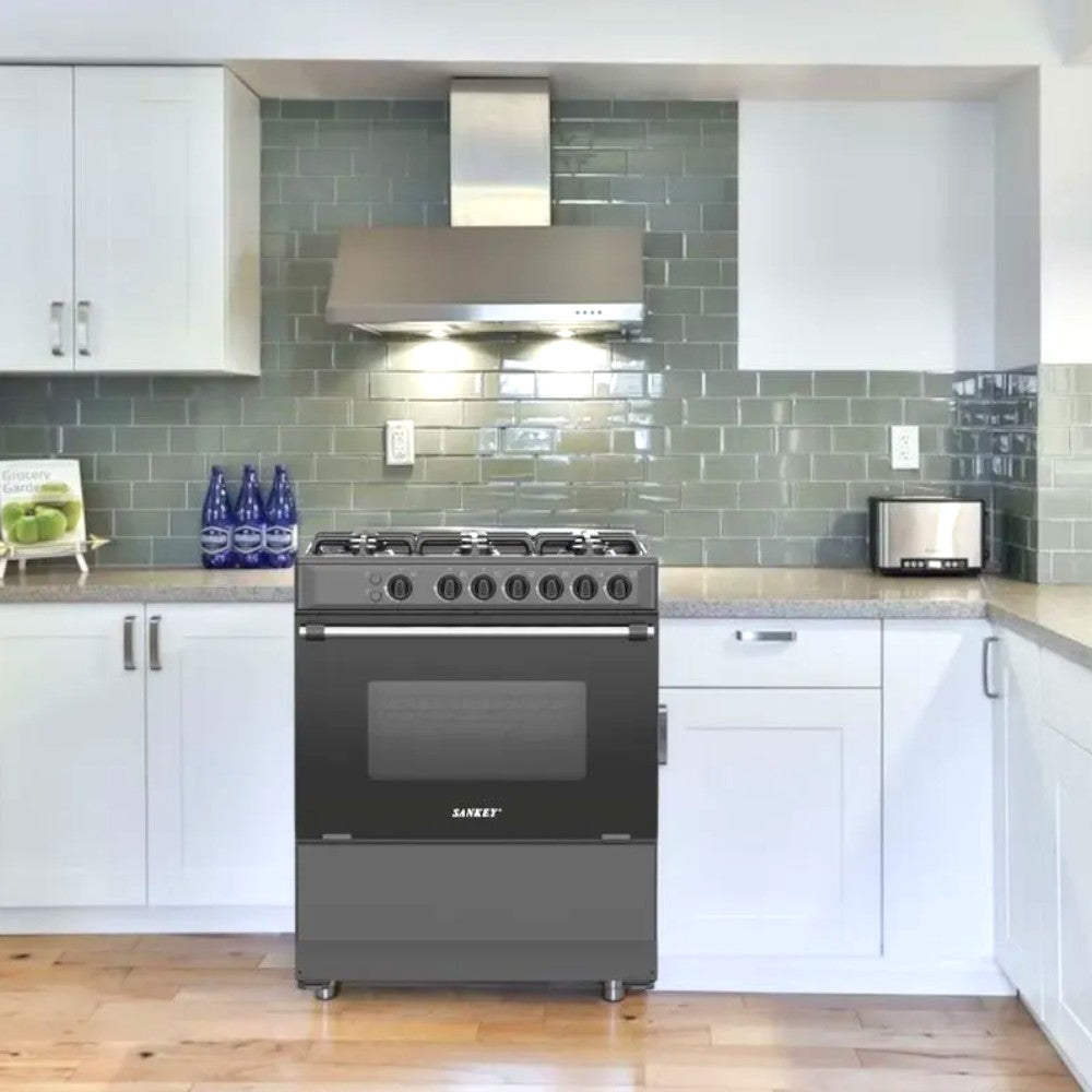 Estufa Sankey 30" / de 6 Quemadores / Negra