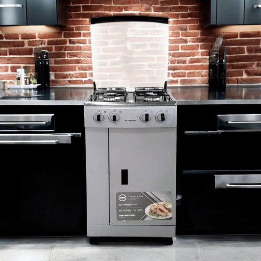 Estufa A Gas Premier / 4 Quemadores / Plateada / Con Gavetero