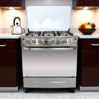 Estufa A Gas 30" / 6 Quemadores / Horno de Gas / Negro