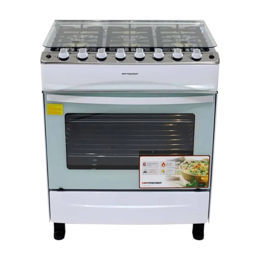 Estufa a Gas Premier / Acero Inoxidable / 6 Quemadores / 30" (105L)