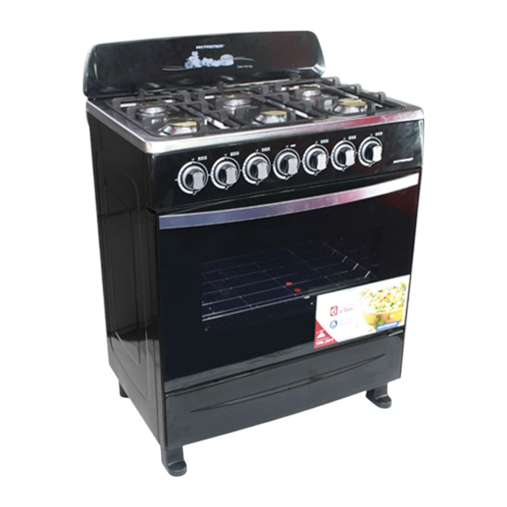 Estufa a Gas Premier de 30” (105l ) / 6 Quemadores / Negro