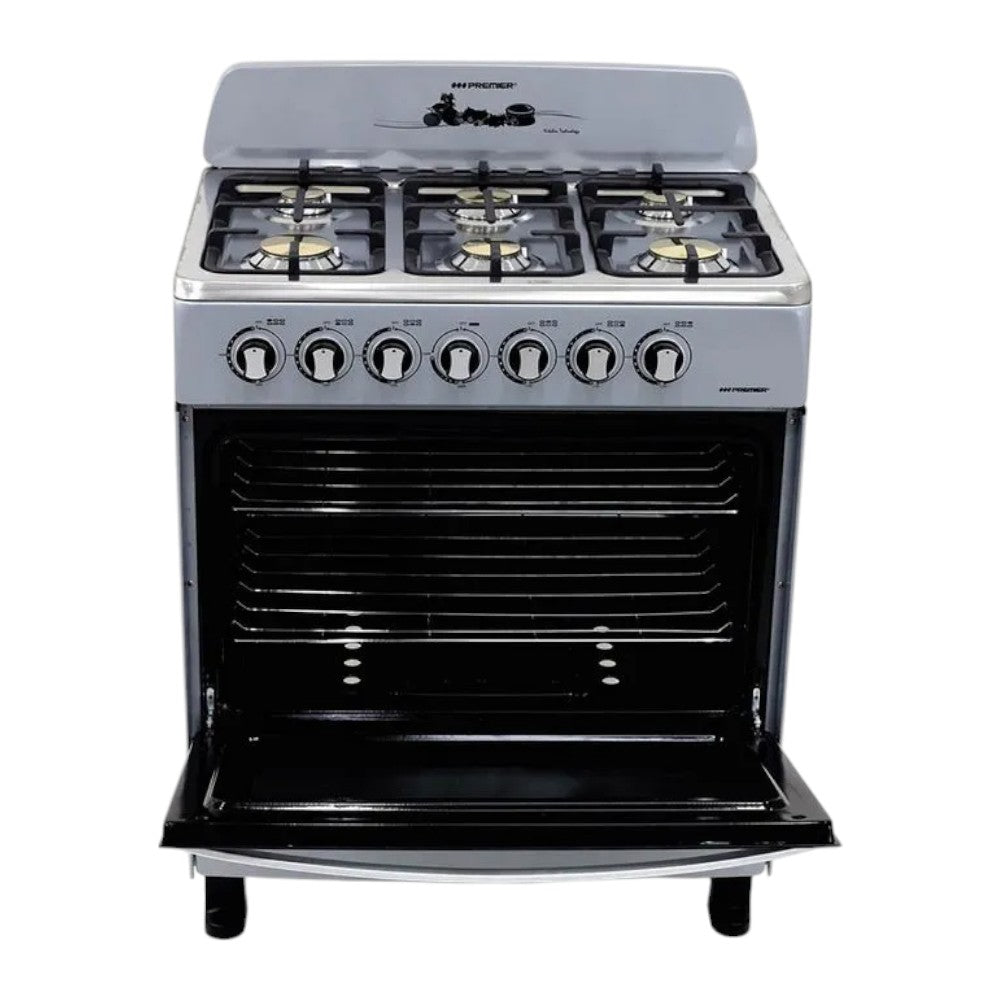 Estufa a Gas Premier de 6 Quemadores / Plateado / 105L (30”)