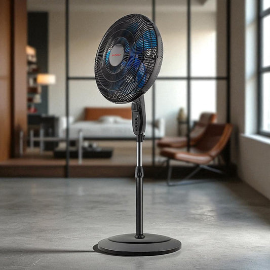 Abanico de Pedestal Sankey Con Porta Repelente de 16"