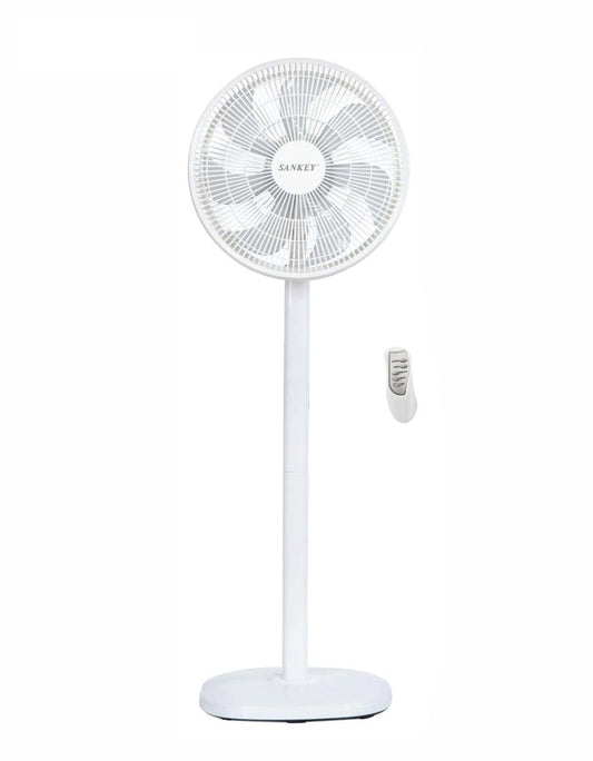 Abanico Pedestal 16" C/Control Sankey Blanco