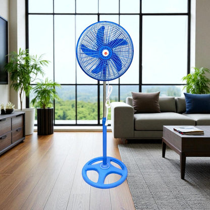Abanico Pedestal 16" Azul Plástico