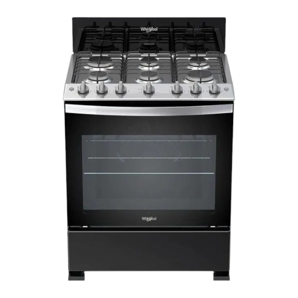 Estufa a Gas Whirlpool de 30" / Negra / 6 Quemadores