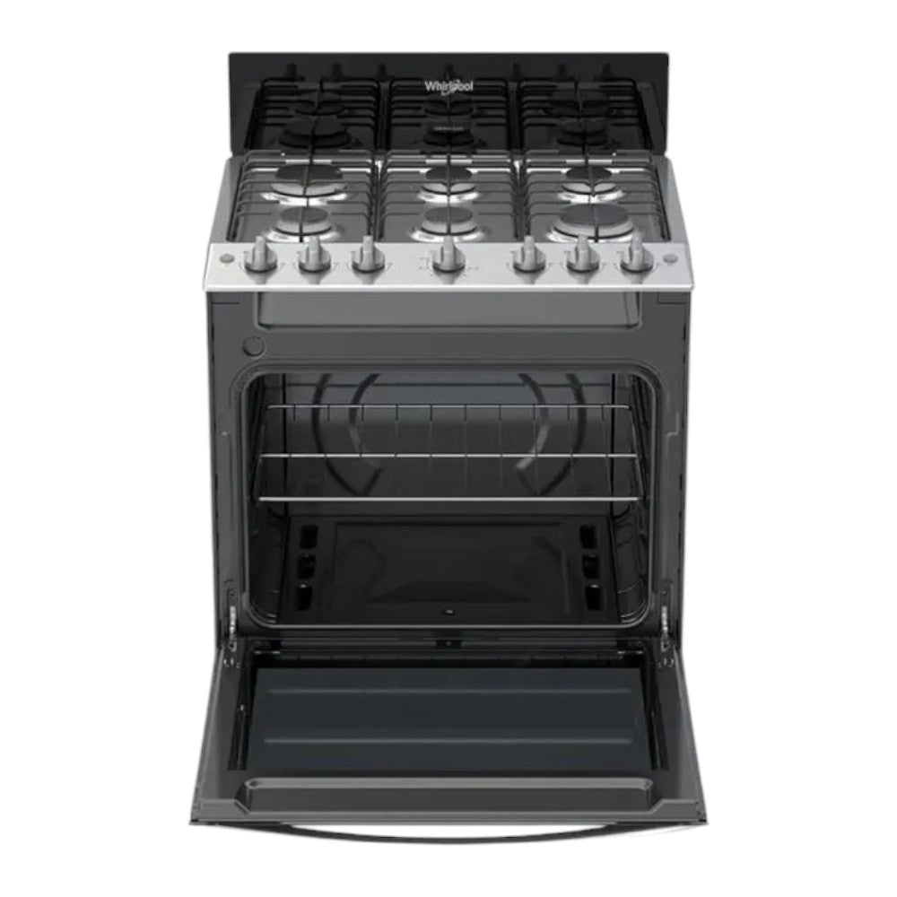Estufa a Gas Whirlpool de 30" / Negra / 6 Quemadores