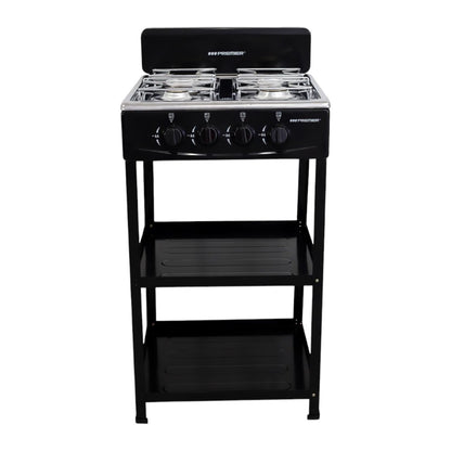 Estufa a Gas Premier 4 Quemadores / Negro / Acero Inoxidable