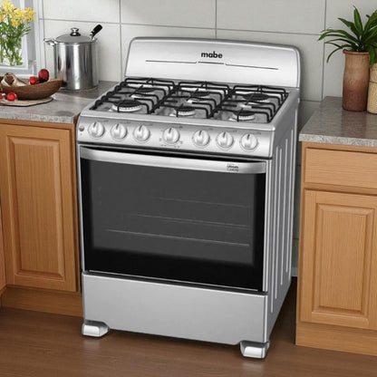 Estufa A Gas Mabe de 30" / 6 Quemadores / Silver