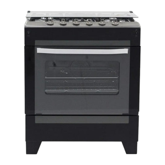 Estufa Nisato de 30" / 5 Quemadores  / Negra-Acero Inoxidable