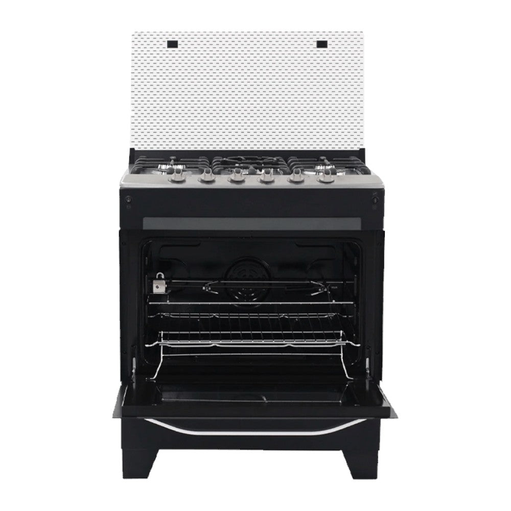 Estufa Nisato de 30" / 5 Quemadores  / Negra-Acero Inoxidable