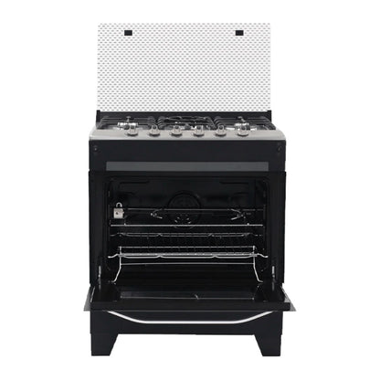 Estufa Nisato de 30" / 5 Quemadores  / Negra-Acero Inoxidable