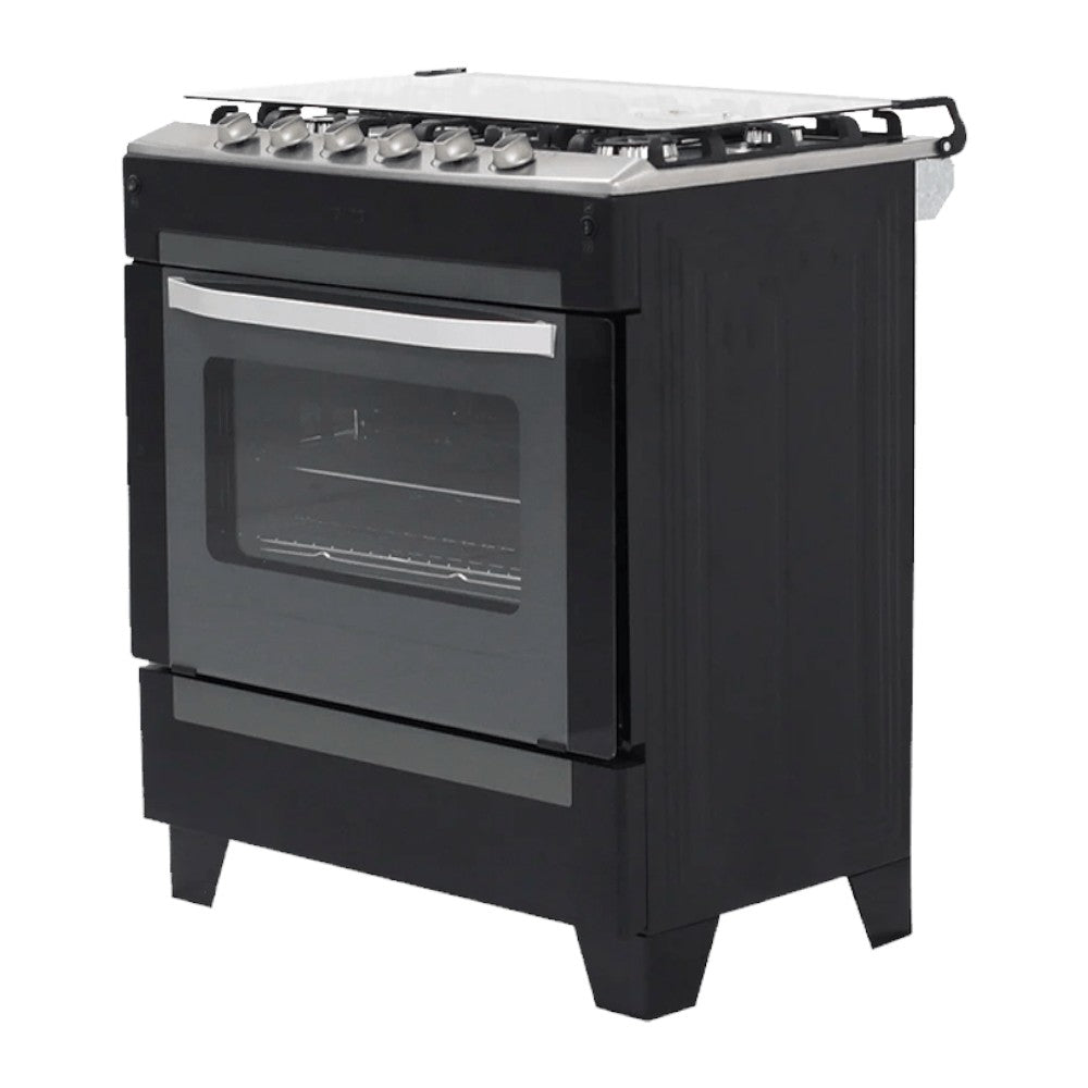 Estufa Nisato de 30" / 5 Quemadores  / Negra-Acero Inoxidable
