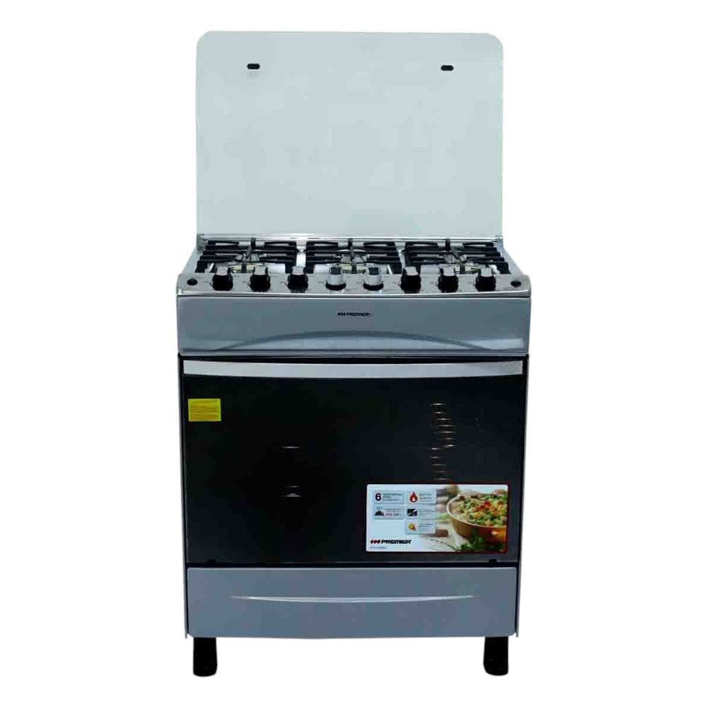 Estufa A Gas Premier 30" / 6 Quemadores / C/Horno / Silver