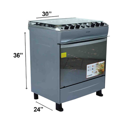 Estufa A Gas Premier 30" / 6 Quemadores / C/Horno / Silver
