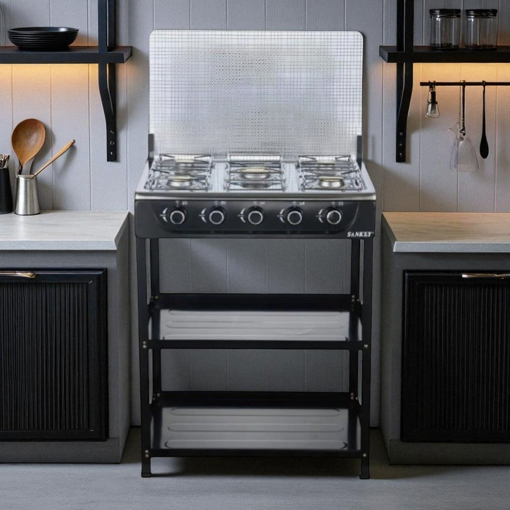Estufa Sankey 20" / A Gas / 5 Quemadores / Negra