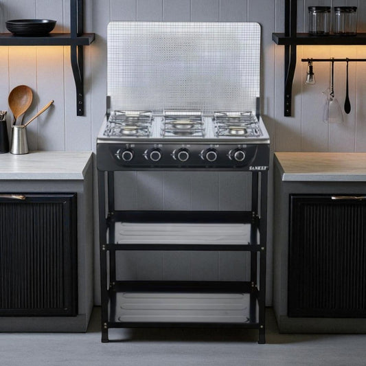 Estufa Sankey 20" / A Gas / 5 Quemadores / Negra