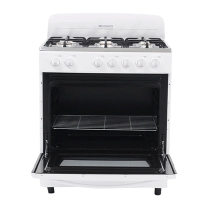 Estufa Nisato de 30" / 6 Quemadores / Blanca