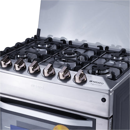 Estufa Nisato 30" / 5 Quemadores / Acero Inoxidable / Tapa de Vidrio