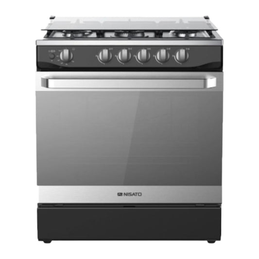Estufa Nisato 30" / 5 Quemadores / Air Fryer / Negro