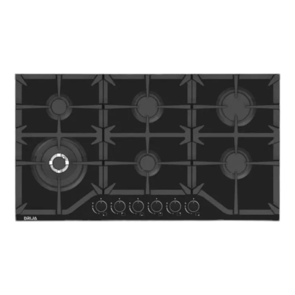 Estufa Empotrable A Gas Drija de 36” / 6 Quemadores / Negro