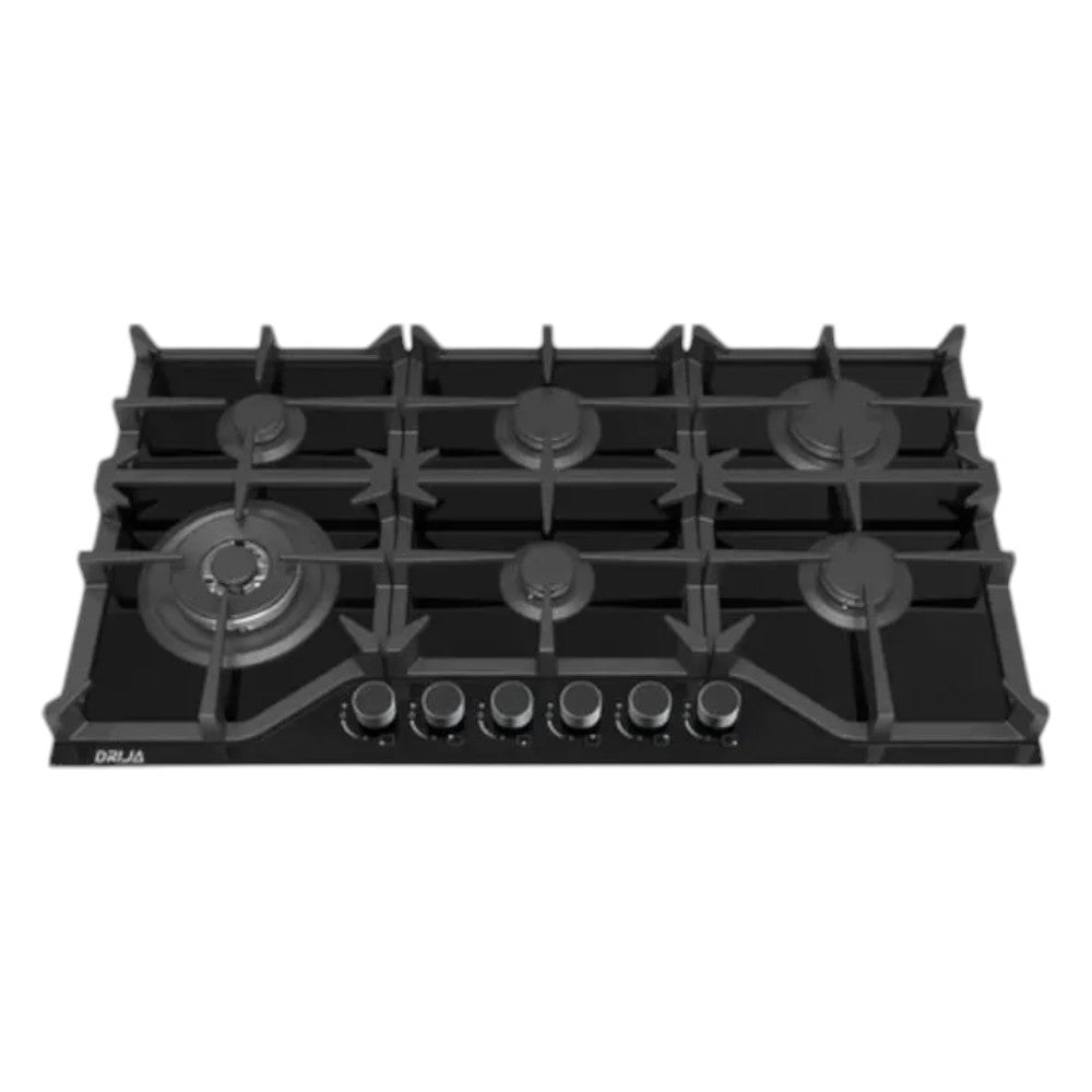 Estufa Empotrable A Gas Drija de 36” / 6 Quemadores / Negro