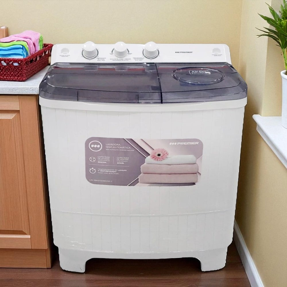 Lavadora Premier Semi-Automática 9Kg / Blanca / Barril-Doble