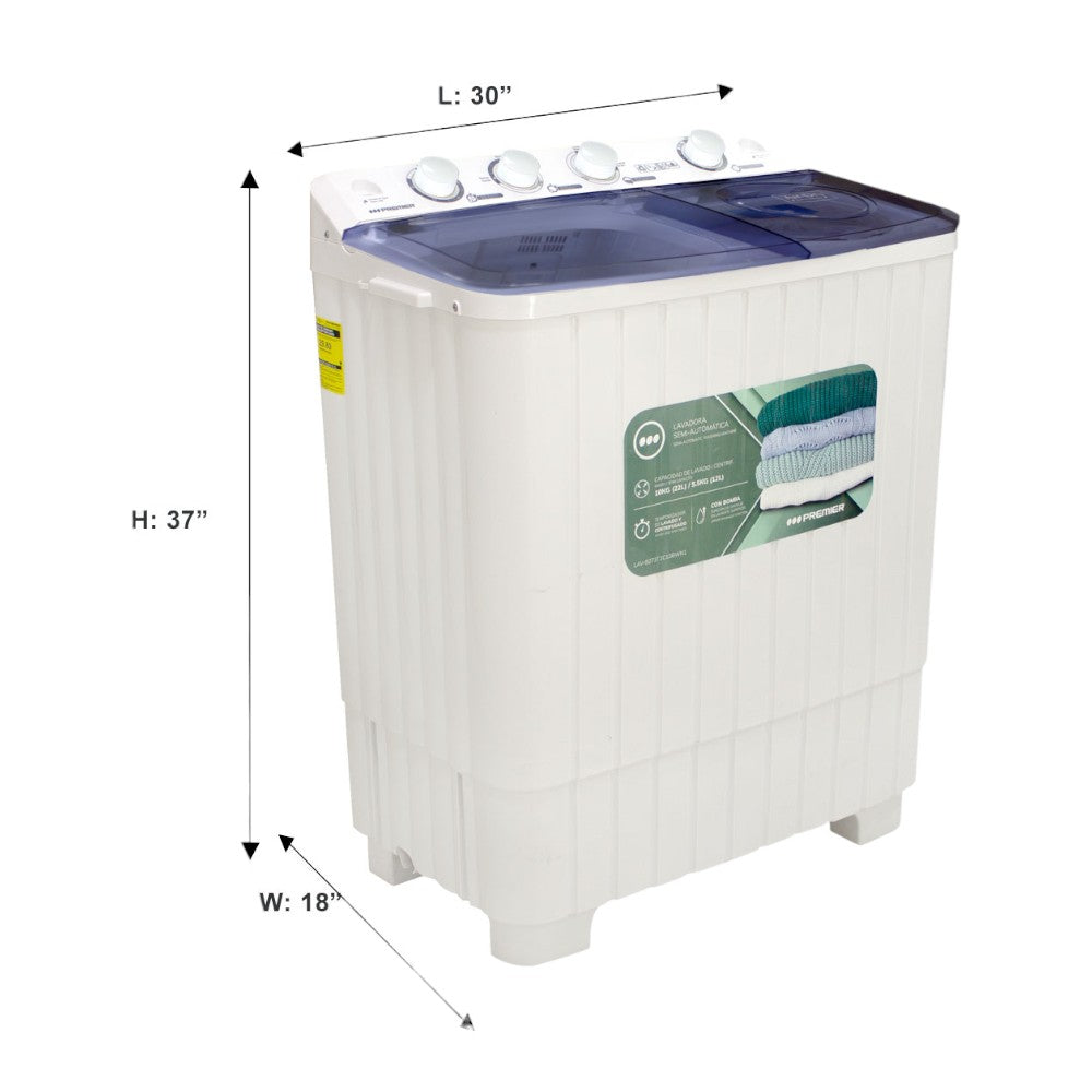 Lavadora Semi-Automática Premier 10Kg - Blanca