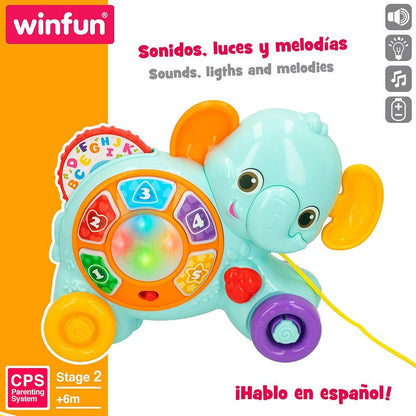 Elefante Pull Along c/Luces y Sonido - Winfun - Titan.com.pa - 4895038553194
