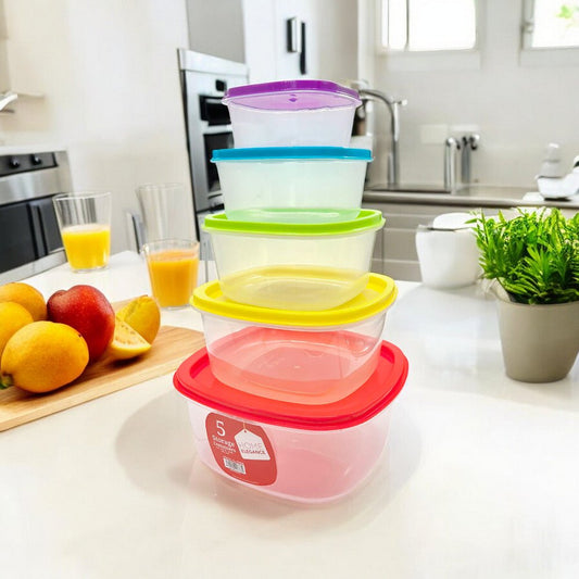 Envases Plástico Home Elegance / Set 5 Piezas / Cuadrado - Home Elegance - Titan.com.pa - 2100000443789